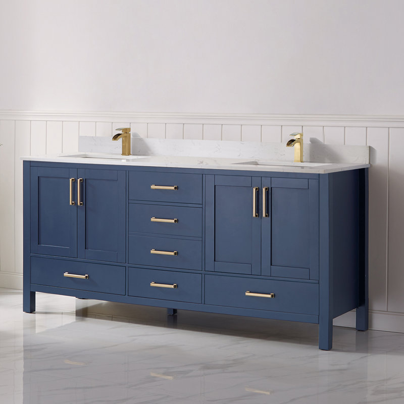 Everly Quinn Ryland 72'' Freestanding Double Bathroom Vanity with